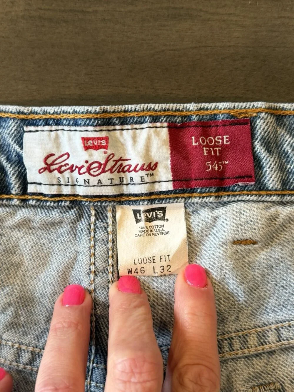 Vintage Levi Strauss 545 Loose Fit Men’s Jeans W46 L32 Medium Wash Brown Tag